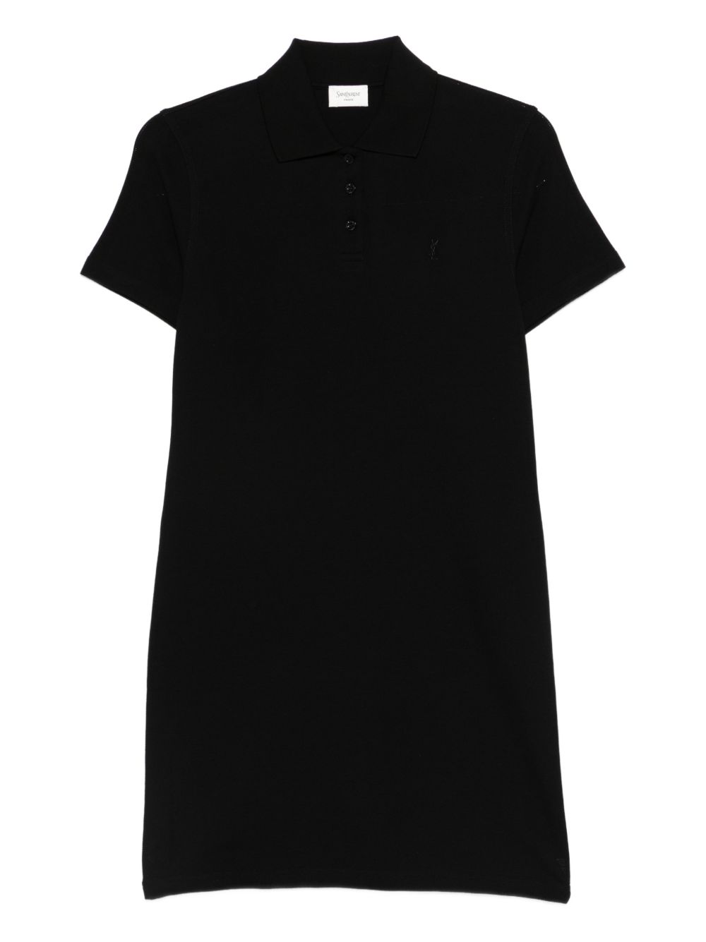 Saint Laurent Cotton Polo Mini Dress Black