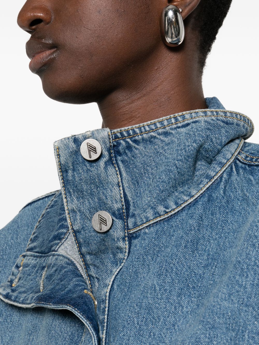 The Attico Denim Cotton Jacket Clear Blue