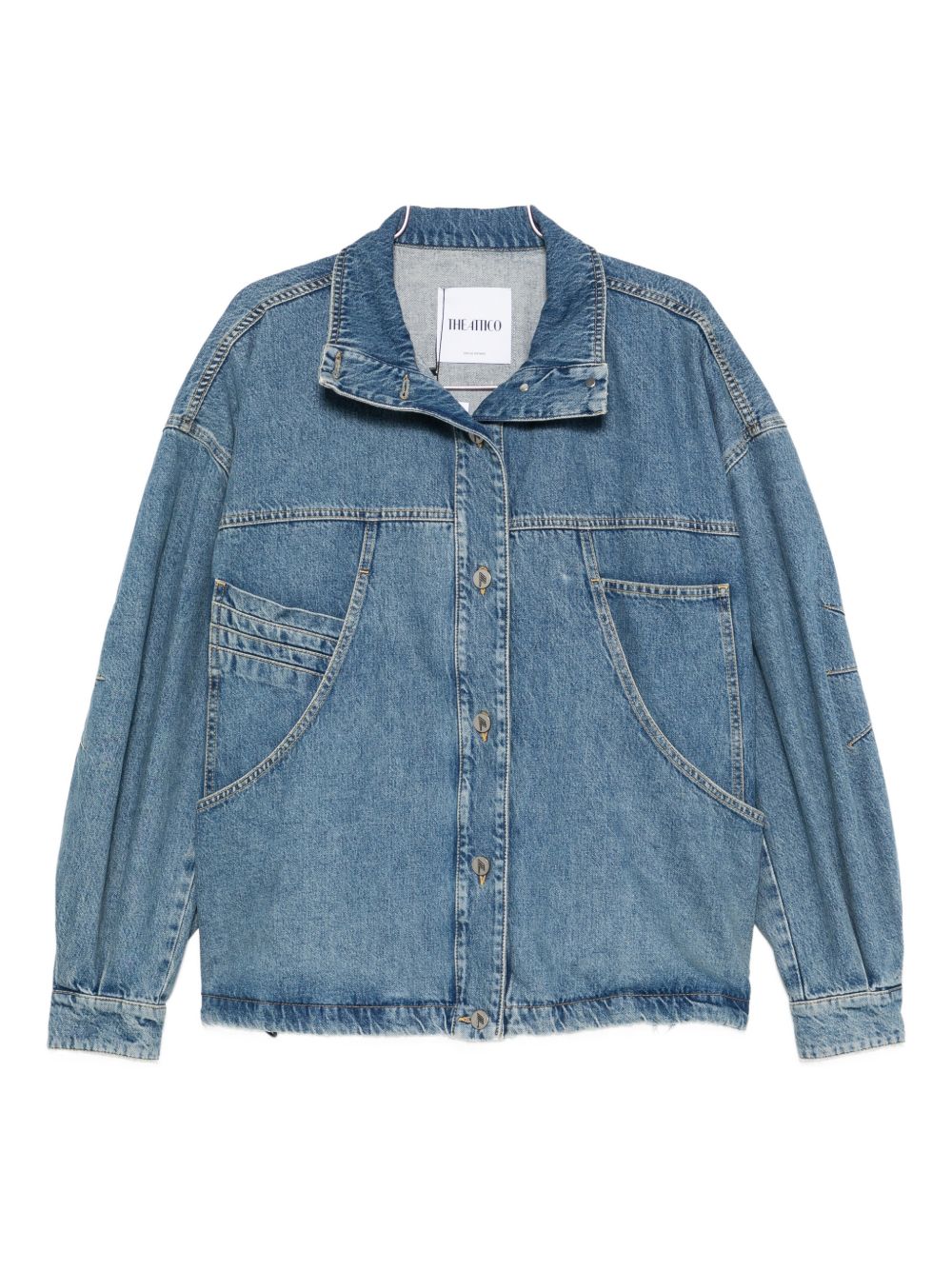The Attico Denim Cotton Jacket Clear Blue