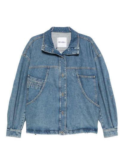 The Attico Denim Cotton Jacket Clear Blue