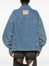 The Attico Denim Cotton Jacket Clear Blue