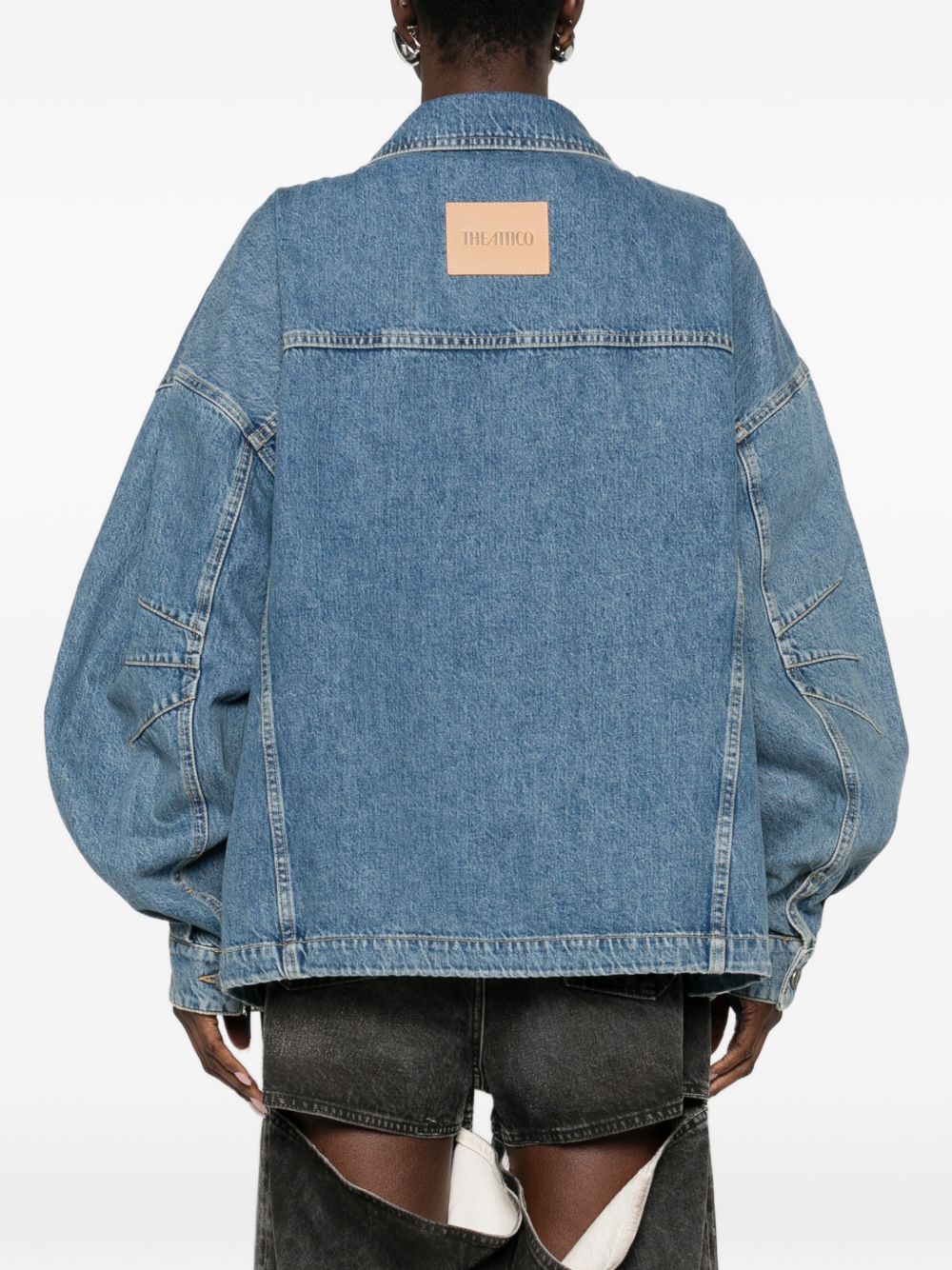 The Attico Denim Cotton Jacket Clear Blue