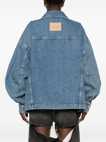 The Attico Denim Cotton Jacket Clear Blue