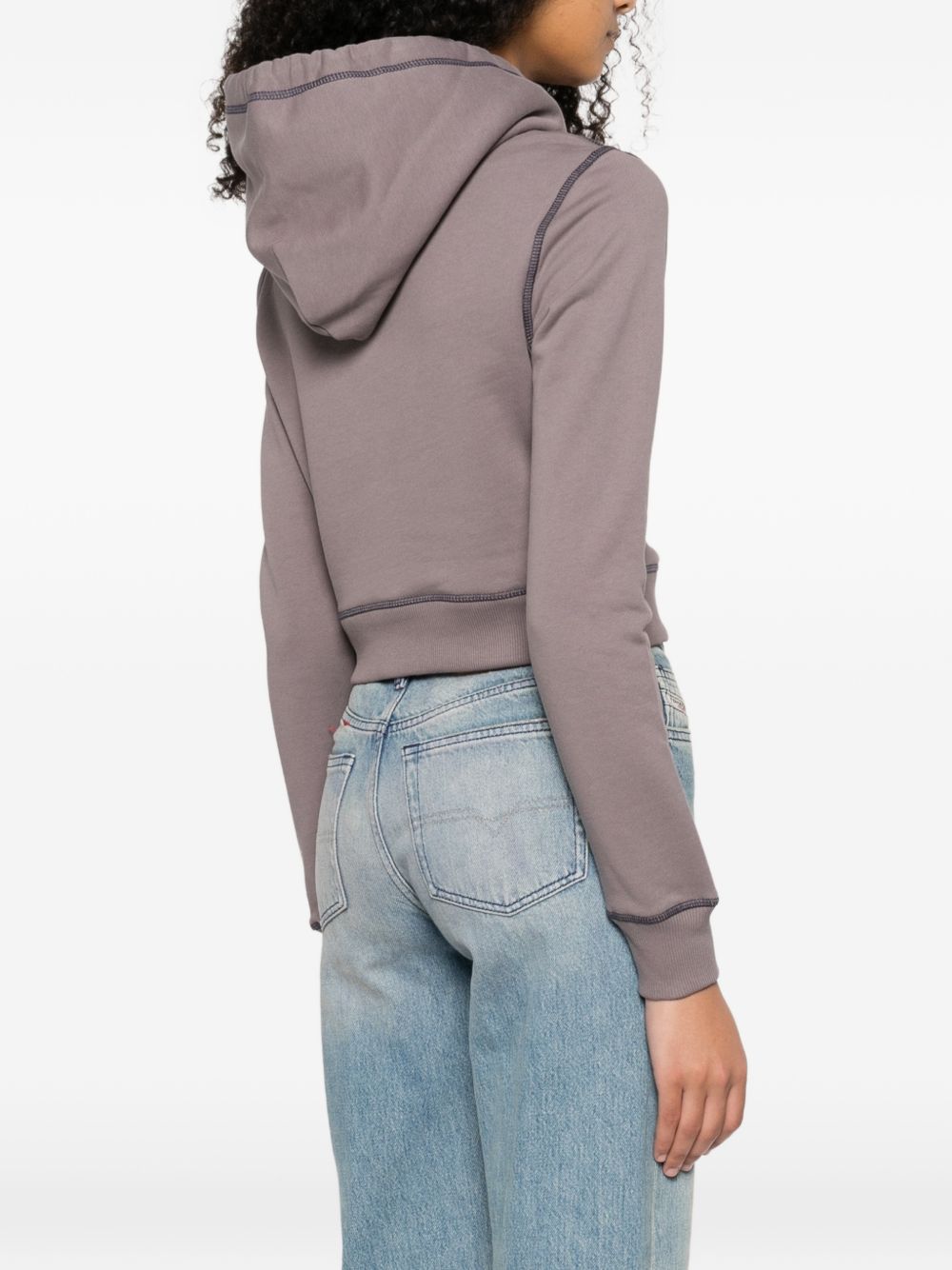 Diesel Heart Cotton Hoodie Grey