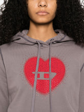 Diesel Heart Cotton Hoodie Grey