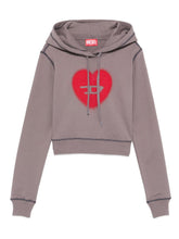 Diesel Heart Cotton Hoodie Grey