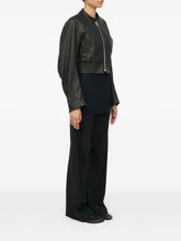 MM6 Maison Margiela Leather Effect Bomber Jacket Black