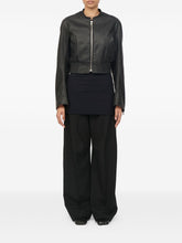 MM6 Maison Margiela Leather Effect Bomber Jacket Black