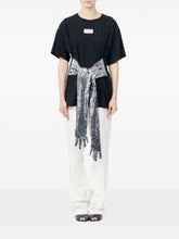 MM6 Maison Margiela Cotton Sequin Belted T-Shirt Black