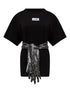 MM6 Maison Margiela Cotton Sequin Belted T-Shirt Black