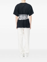 MM6 Maison Margiela Cotton Sequin Belted T-Shirt Black