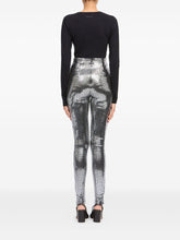 MM6 Maison Margiela High-Waisted Sequin Leggings Silver
