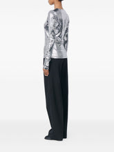 MM6 Maison Margiela Metallic Grid Crew Top Silver