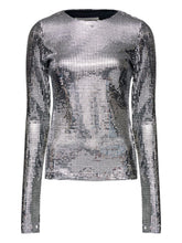 MM6 Maison Margiela Metallic Grid Crew Top Silver