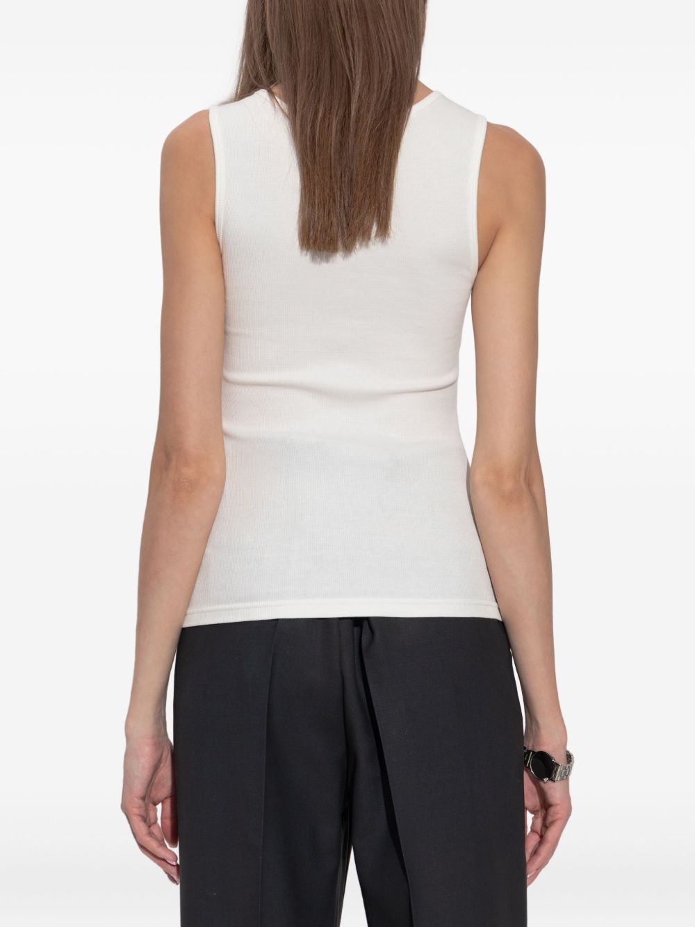MM6 Maison Margiela Ribbed Logo Cotton Tank White white