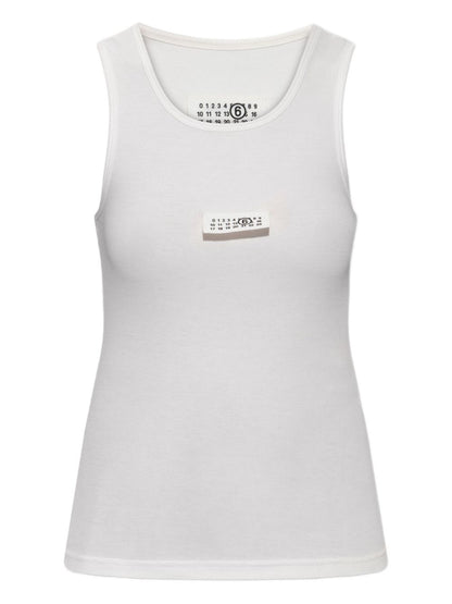 MM6 Maison Margiela Ribbed Logo Cotton Tank White white