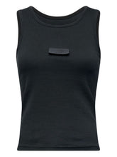 MM6 Maison Margiela Ribbed Plaque Cotton Tank Black