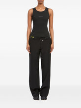 MM6 Maison Margiela Ribbed Plaque Cotton Tank Black