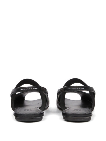 MM6 Maison Margiela Flat Slingback Leather Ballets Black
