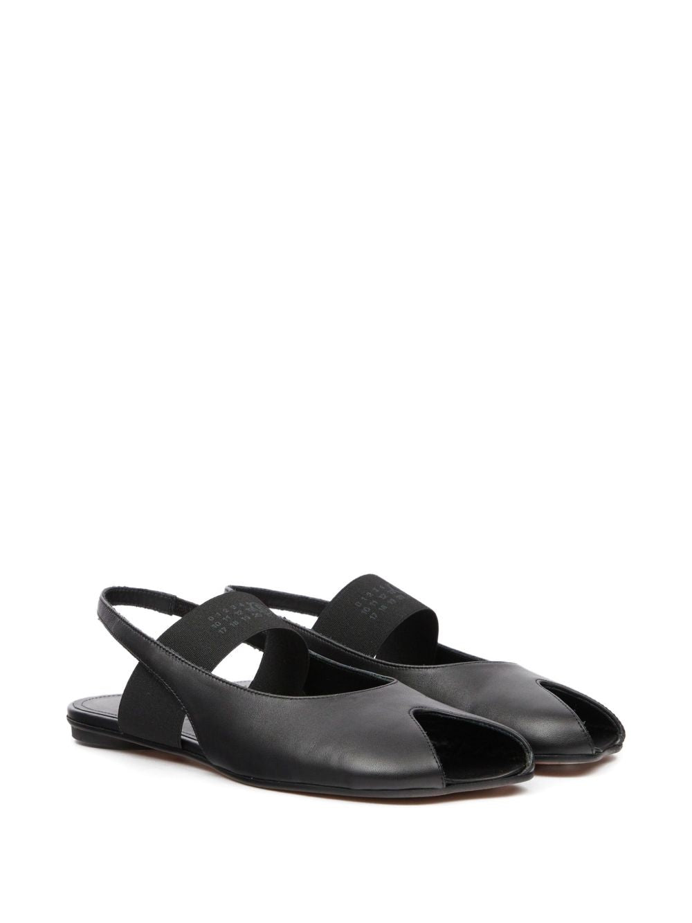 MM6 Maison Margiela Flat Slingback Leather Ballets Black