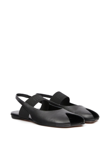 MM6 Maison Margiela Flat Slingback Leather Ballets Black