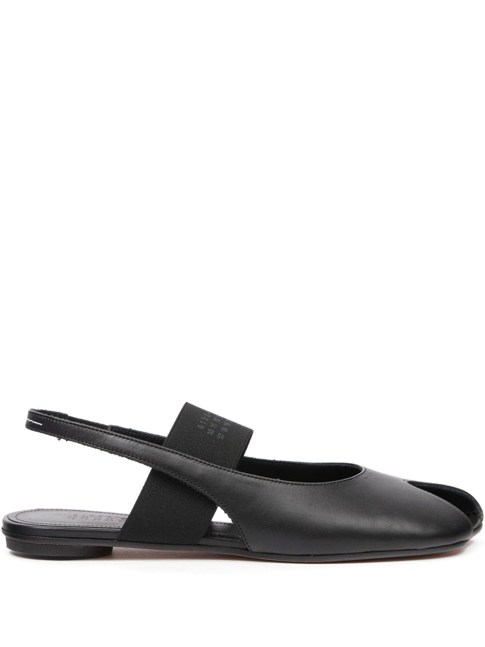MM6 Maison Margiela Flat Slingback Leather Ballets Black