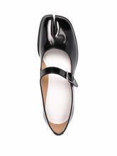 Maison Margiela Tabi Leather Mary Jane Flats Black