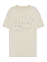 Maison Margiela Signature Numbers Cotton T-shirt Beige