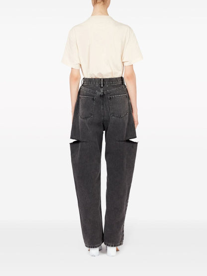 Maison Margiela Tapered Cut-Out Denim Jeans Grey