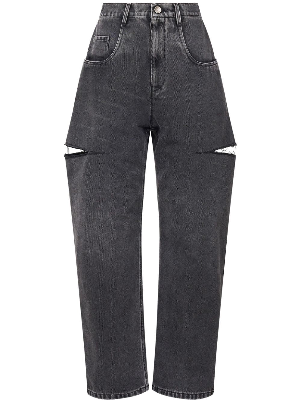 Maison Margiela Tapered Cut-Out Denim Jeans Grey