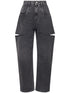Maison Margiela Tapered Cut-Out Denim Jeans Grey