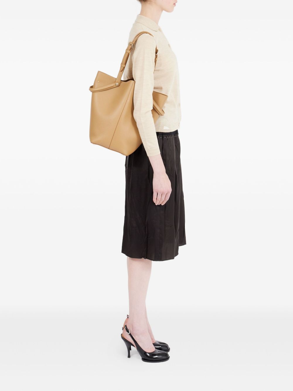 Maison Margiela Medium Leather Tote Bag Beige
