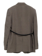 Balenciaga Check Print Tie Detail Jacket Khaki khaki