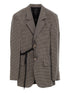 Balenciaga Check Print Tie Detail Jacket Khaki khaki