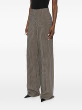 Balenciaga Checked Wide-Leg Trousers Khaki