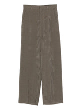 Balenciaga Checked Wide-Leg Trousers Khaki