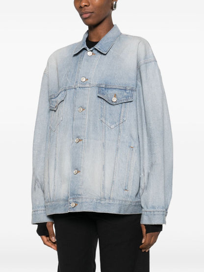 Balenciaga Denim Button Jacket Clear Blue clear blue