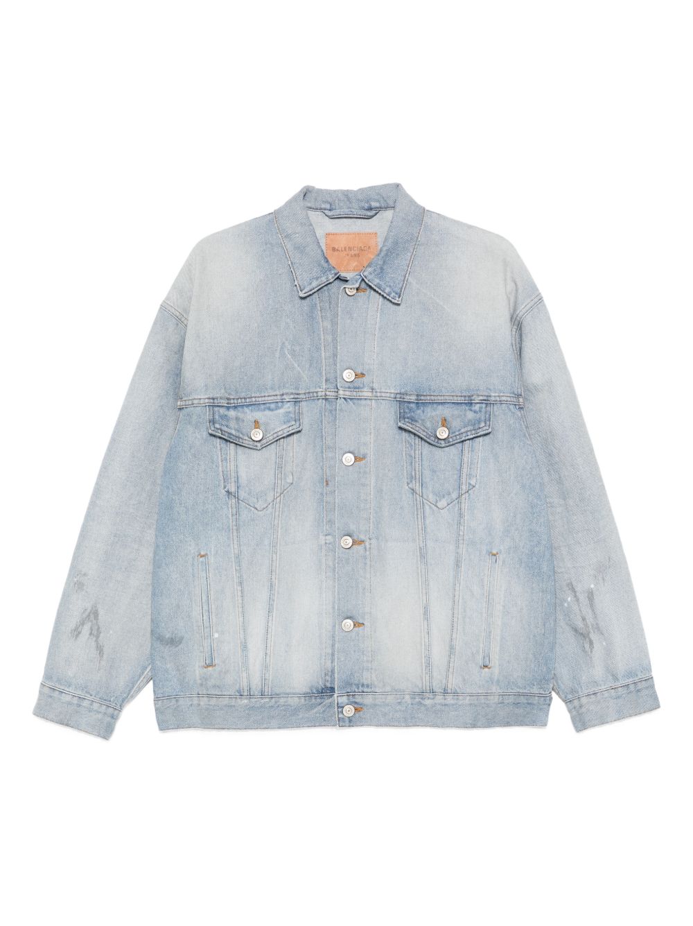 Balenciaga Denim Button Jacket Clear Blue clear blue