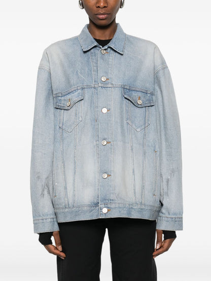 Balenciaga Denim Button Jacket Clear Blue clear blue