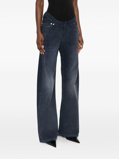 Balenciaga Regular Fit Frayed Jeans Blue