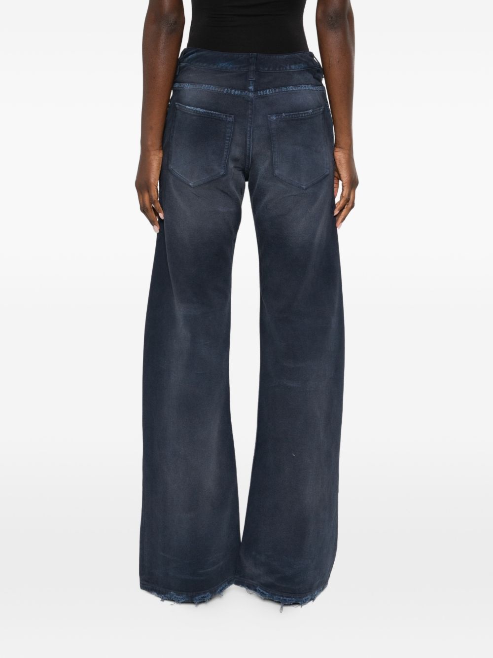Balenciaga Regular Fit Frayed Jeans Blue
