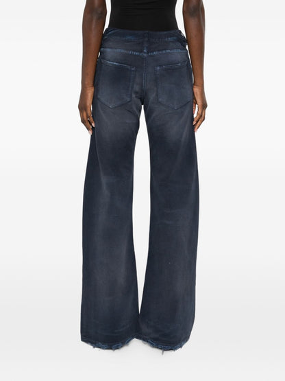 Balenciaga Regular Fit Frayed Jeans Blue
