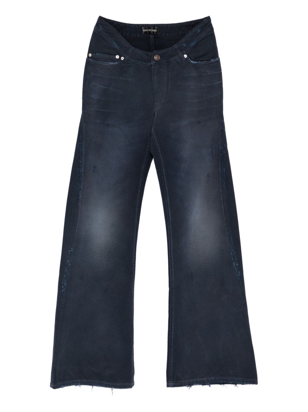 Balenciaga Regular Fit Frayed Jeans Blue
