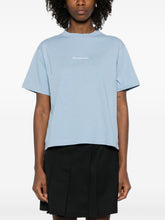 Balenciaga Logo Cotton T-Shirt Clear Blue