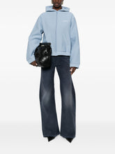 Balenciaga Zip-Up Hooded Sweater Clear Blue