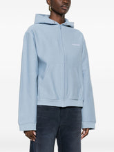 Balenciaga Zip-Up Hooded Sweater Clear Blue
