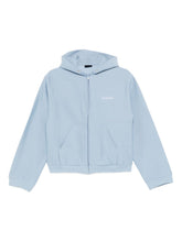 Balenciaga Zip-Up Hooded Sweater Clear Blue