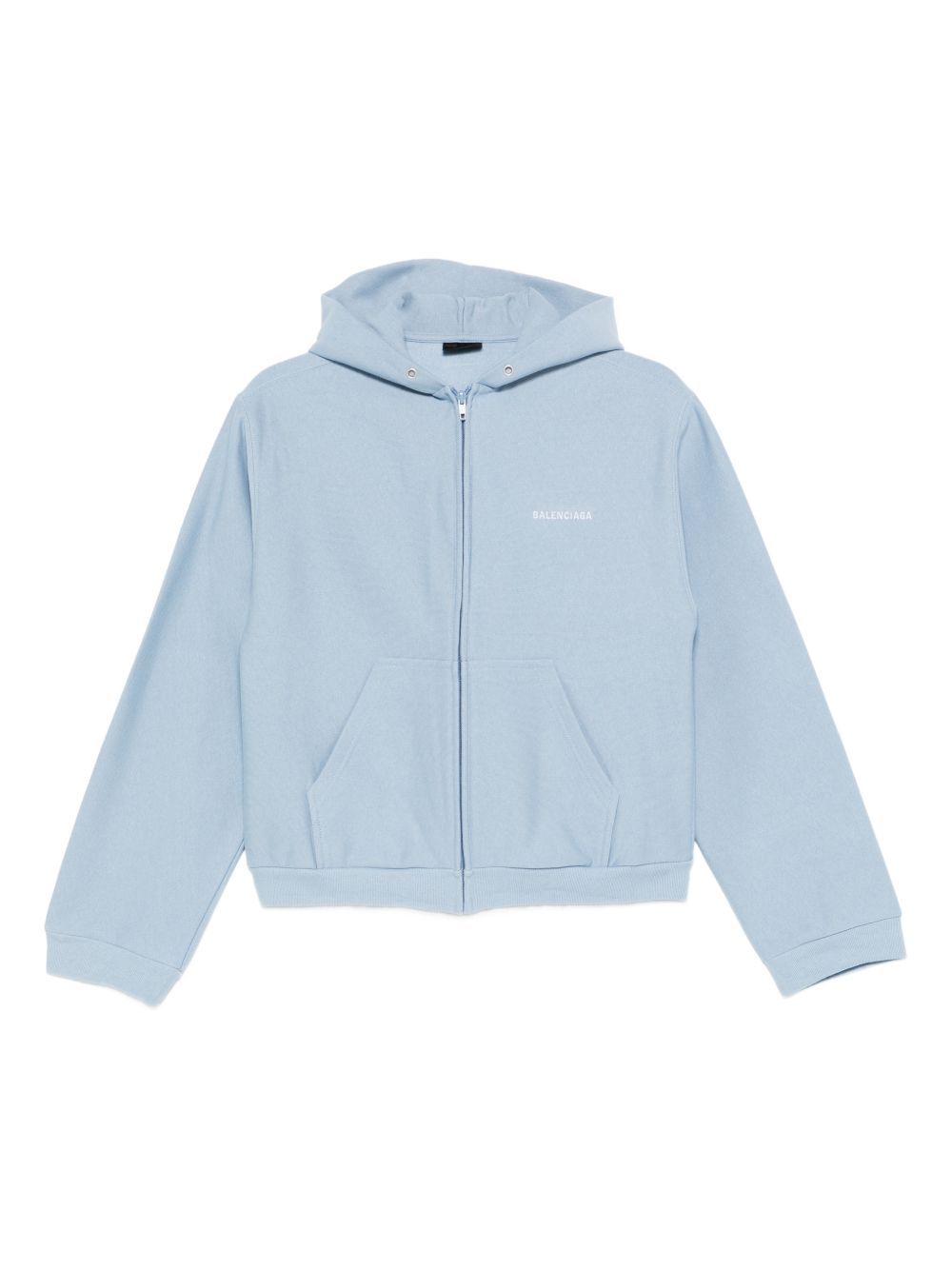 Balenciaga Zip-Up Hooded Sweater Clear Blue