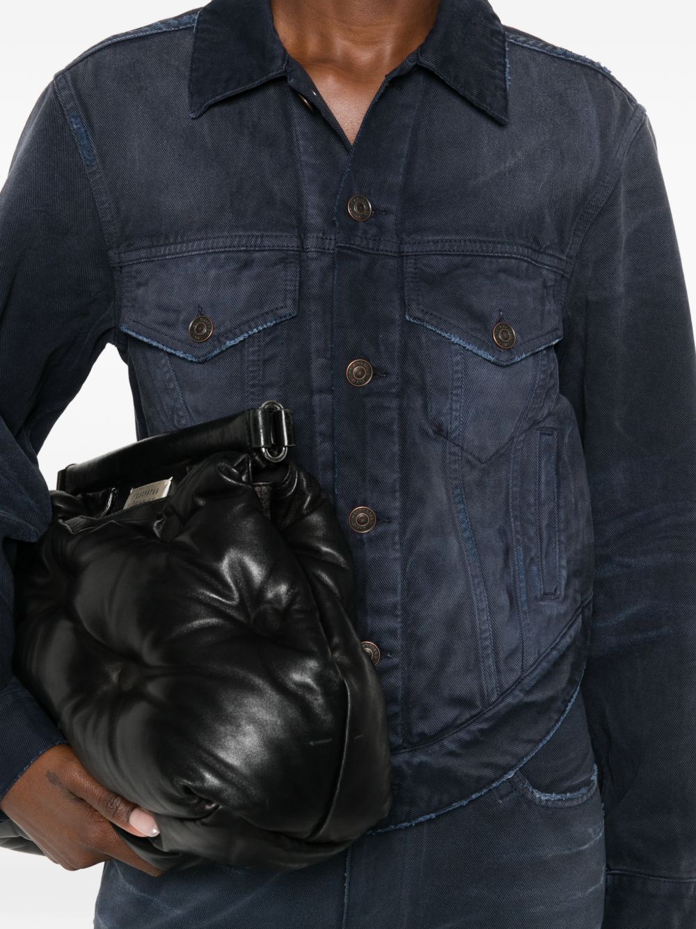 Balenciaga Buttoned Cotton Coat Blue