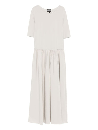 Emporio Armani Midi Viscose Dress Light Grey